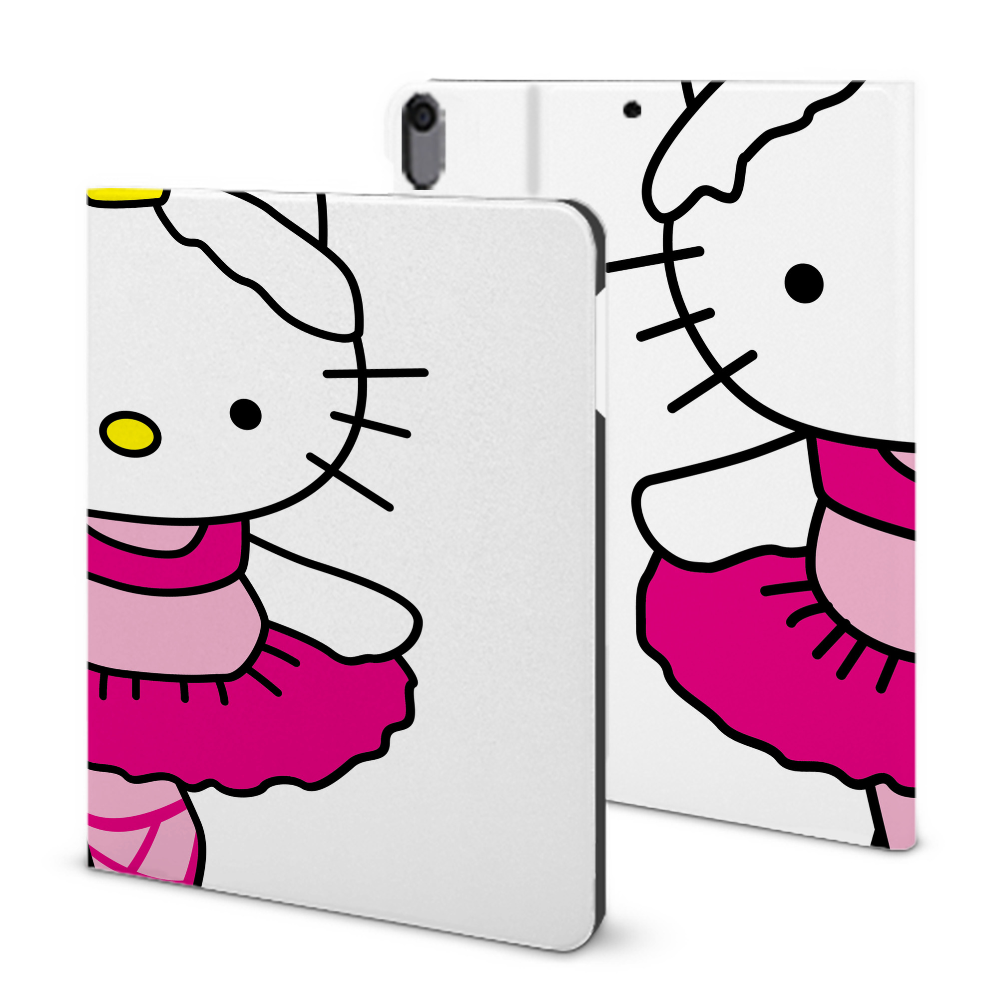 （画像用） Hello Kitty ハローキティ IPad ケース ブック型 PUレザー TPU 耐衝撃 軽量 薄型 ペン収納なし 全面保護 IPad 各モデル対応